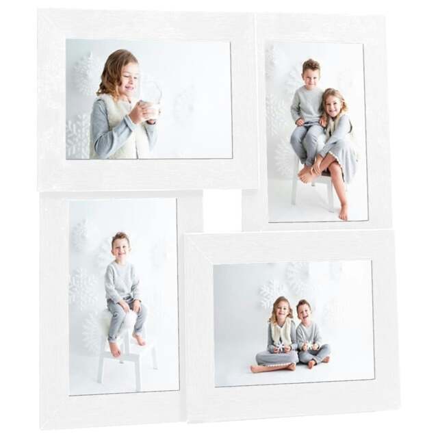 Rackhams Collage Photo Frame for 4x(13x18 cm) Picture White MDF