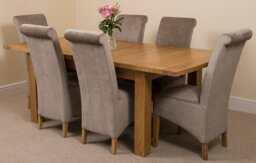 Rackhams Seattle Oak Extending Dining Table with Montana Fabric Chairs - 4 chairs - Black - thumbnail 4