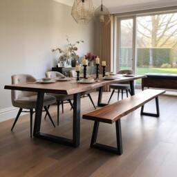 Rackhams Elegant Sapele Dining Table - 180 - 70 - thumbnail 2