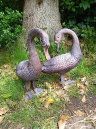 Rackhams Pair of Geese Garden Sculpture Ornaments - Cast Aluminium - 1 - Bronze - thumbnail 5