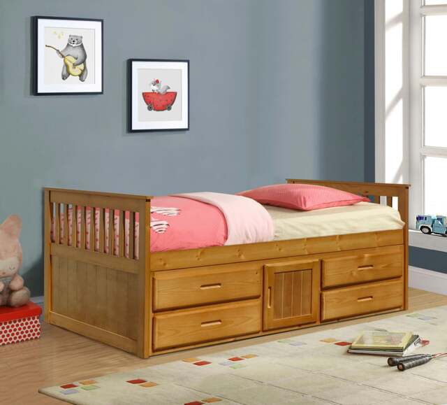 Rackhams 3ft Captains Cabin Bed In Grey White or Caramel with Drawers and Storage - Caramel - image 1