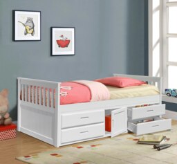 Rackhams 3ft Captains Cabin Bed In Grey White or Caramel with Drawers and Storage - Caramel - thumbnail 6
