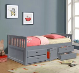 Rackhams 3ft Captains Cabin Bed In Grey White or Caramel with Drawers and Storage - Caramel - thumbnail 5