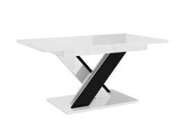 Rackhams Extendable Dining Table for 8 People BRONX White Gloss Black Gloss - thumbnail 5
