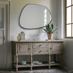 Rackhams Modern Pebble Metal Wall Mirror - 89cm x 69cm - Gold - thumbnail 2