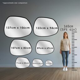 Rackhams Modern Pebble Metal Wall Mirror - 89cm x 69cm - Gold - thumbnail 3