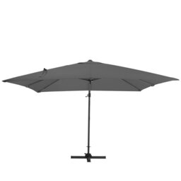 Rackhams 3 x 3M Wide Garden Parasol Outdoor Hanging UV Resistant and Waterproof Umbrella for Patio - Beige - Parasol + Cross Base + Petal Water Tank - thumbnail 4