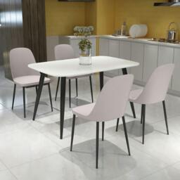 Rackhams Aspen Dining Set - White Rectangular Table & 4 Duo Dining Chairs - Blue - thumbnail 6