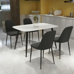 Rackhams Aspen Dining Set - White Rectangular Table & 4 Duo Dining Chairs - Blue - thumbnail 2