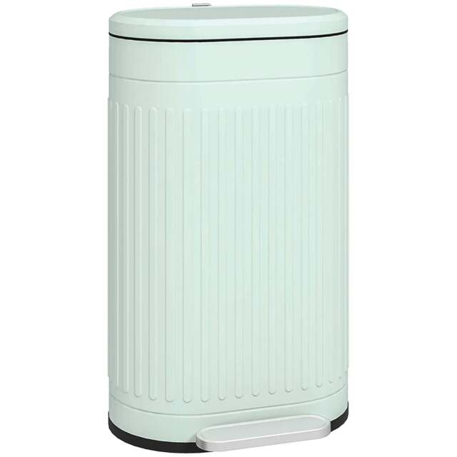 Rackhams 30L Metal Kitchen Bin, with Soft-Close Lid - Light Green