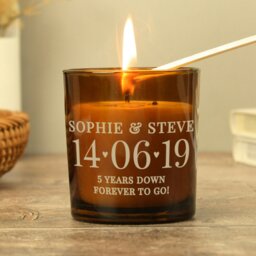 Rackhams Personalised Special Date Amber Glass Candle - thumbnail 4