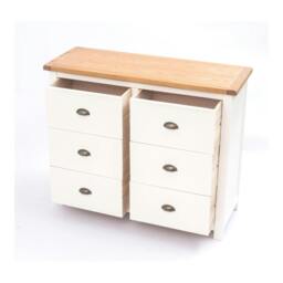 Rackhams Lovere 6 Drawer Chest of Drawers Brass Cup Handle - Off White - thumbnail 5