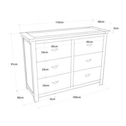 Rackhams Lovere 6 Drawer Chest of Drawers Brass Cup Handle - Off White - thumbnail 2