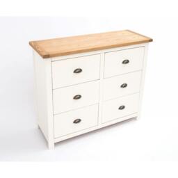 Rackhams Lovere 6 Drawer Chest of Drawers Brass Cup Handle - Off White - thumbnail 4