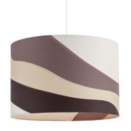 Rackhams Taupe and Brown Linen Lamp Shade with Inner and Outer Wavy Design - thumbnail 2