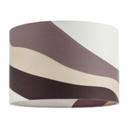 Rackhams Taupe and Brown Linen Lamp Shade with Inner and Outer Wavy Design - thumbnail 1