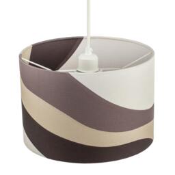 Rackhams Taupe and Brown Linen Lamp Shade with Inner and Outer Wavy Design - thumbnail 4