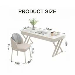 Rackhams Versa Small Office Desk, Sintered Stone - NO Chair - NO Chair - thumbnail 6