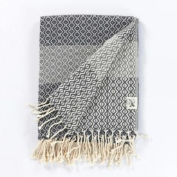 Rackhams Caria Throw Blanket, HAND-LOOMED - Grey with Ash Grey - thumbnail 1