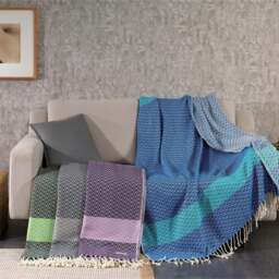 Rackhams Caria Throw Blanket, HAND-LOOMED - Grey with Ash Grey - thumbnail 3