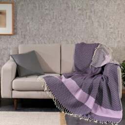 Rackhams Caria Throw Blanket, HAND-LOOMED - Grey with Ash Grey - thumbnail 4