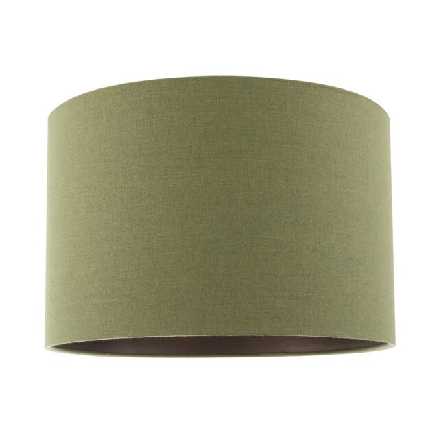 Rackhams Sleek Olive Green Lamp Shade in Linen Fabric with Bronze Resin Inner - image 1