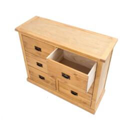 Rackhams Lucca 6 Drawer Chest of Drawers Bras Drop Handle - Light Brown - thumbnail 4