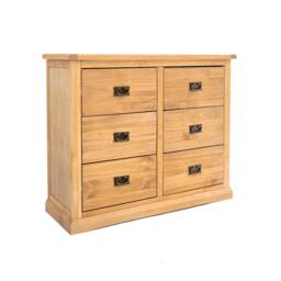 Rackhams Lucca 6 Drawer Chest of Drawers Bras Drop Handle - Light Brown - thumbnail 2