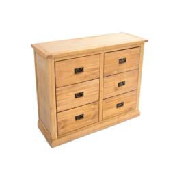 Rackhams Lucca 6 Drawer Chest of Drawers Bras Drop Handle - Light Brown - thumbnail 3