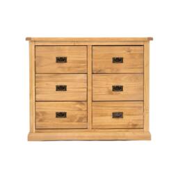 Rackhams Lucca 6 Drawer Chest of Drawers Bras Drop Handle - Light Brown - thumbnail 1