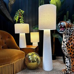 Rackhams Textured Boucle Portable lamps in Buttermilk - Maxi - 112cm Height - Rechargeable LED Bulb - thumbnail 2
