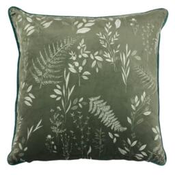 Rackhams Fearne Botanical Cushion Cover - Sage Green - 50 x 50 cm - Sage Green - 100% Polyester
