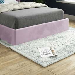 Rackhams Rana Curved Top Winged Upholstered Soft Velvet Bed Frame - Pink - Pink - Single - thumbnail 3