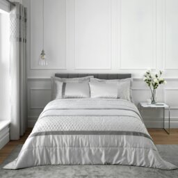 Rackhams Sequin Cluster Quilted Bedspread - Silver Grey