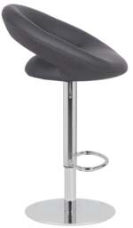 Rackhams Deluxe Sorrento Real Leather Kitchen & Breakasft Bar Stool,  Adjustable Swivel Gas Lift, Charcoal Grey - thumbnail 5