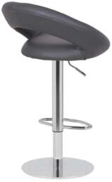 Rackhams Deluxe Sorrento Real Leather Kitchen & Breakasft Bar Stool,  Adjustable Swivel Gas Lift, Charcoal Grey - thumbnail 3