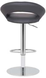 Rackhams Deluxe Sorrento Real Leather Kitchen & Breakasft Bar Stool,  Adjustable Swivel Gas Lift, Charcoal Grey - thumbnail 4