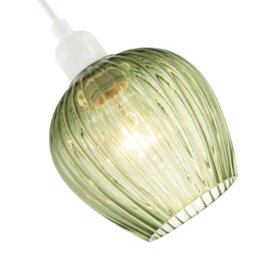 Rackhams Modern Green Easy Fit Pendant Lighting Shade with Ridged Fluted Lines - thumbnail 3