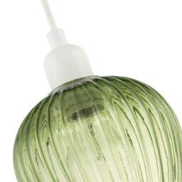 Rackhams Modern Green Easy Fit Pendant Lighting Shade with Ridged Fluted Lines - thumbnail 4