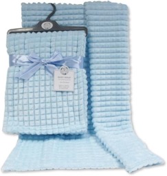 Rackhams Premium Fleece Baby Wrap Blanket - All-Season Comfort, Sustainable and Breathable, 75x100 cm, Easy Wash, Lightweight for Newborns, Infants, Babies - Blue - thumbnail 1