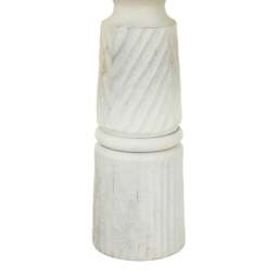 Rackhams Large Carved Candle Holder - White - White - One Size - 100% Mixed - thumbnail 2