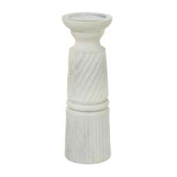 Rackhams Large Carved Candle Holder - White - White - One Size - 100% Mixed