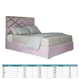 Rackhams Mayfair Upholstered Soft Velvet Metal Bed Frame - Pink - Silver - King - thumbnail 5