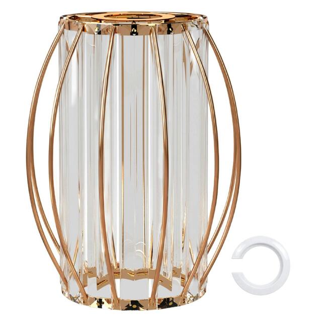 Rackhams Ceiling Light Shade Easy Fit Pendant Lampshade Woven Metal Glass E27 B22 - Oval Cage Gold - image 1