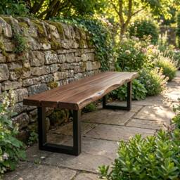 Rackhams Live Edge Outdoor Bench - 160cm - Tulipwood - Narrow - 80cm - thumbnail 5