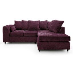 Rackhams Dylan Chenille 4 Seater Fabric Corner Sofa in Aubergine - Left Hand Corner - thumbnail 3