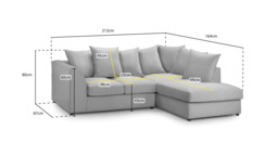 Rackhams Dylan Chenille 4 Seater Fabric Corner Sofa in Aubergine - Left Hand Corner - thumbnail 4