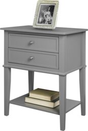 Rackhams Franklin End Table with 2 Drawers Grey - Grey