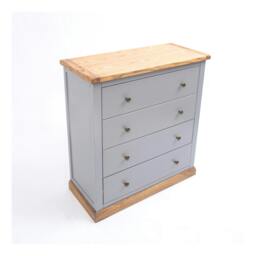 Rackhams Bicarri 4 Drawer Chest of Drawers Brass Knob - Grey - thumbnail 3