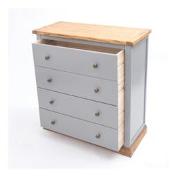 Rackhams Bicarri 4 Drawer Chest of Drawers Brass Knob - Grey - thumbnail 4